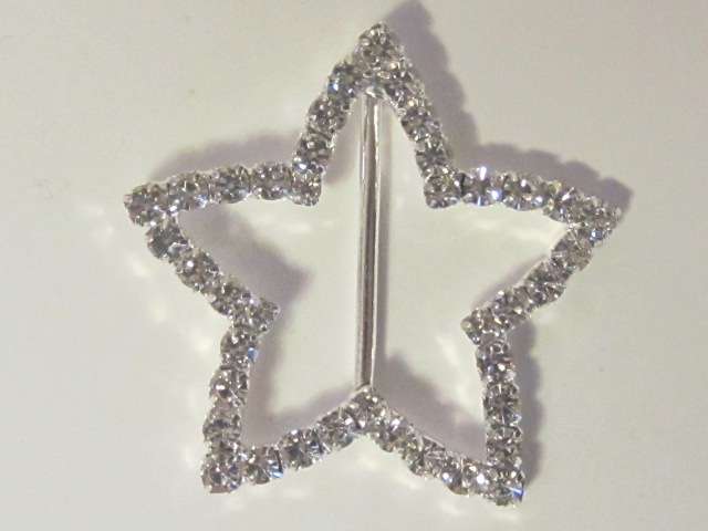 1pc. 2" Rhinestone STAR CRYSTAL BUCKLE